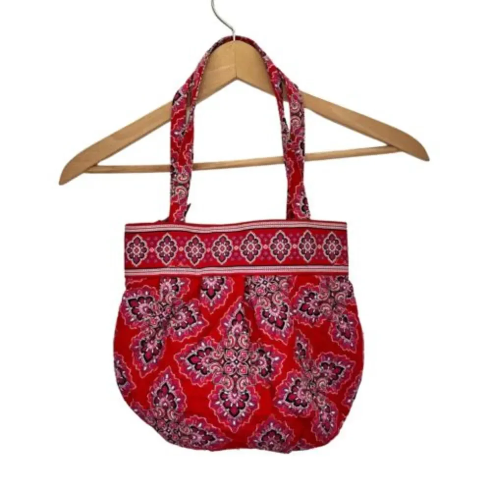 VERA BRADLEY Morgan Purse Handbag Frankly Scarlet Double Handle Red Satchel